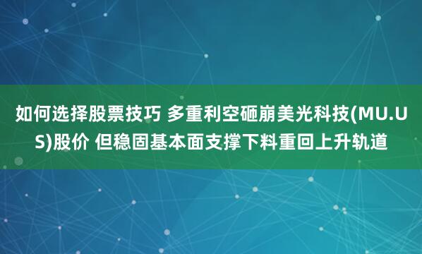 如何选择股票技巧 多重利空砸崩美光科技(MU.US)股价 但稳固基本面支撑下料重回上升轨道